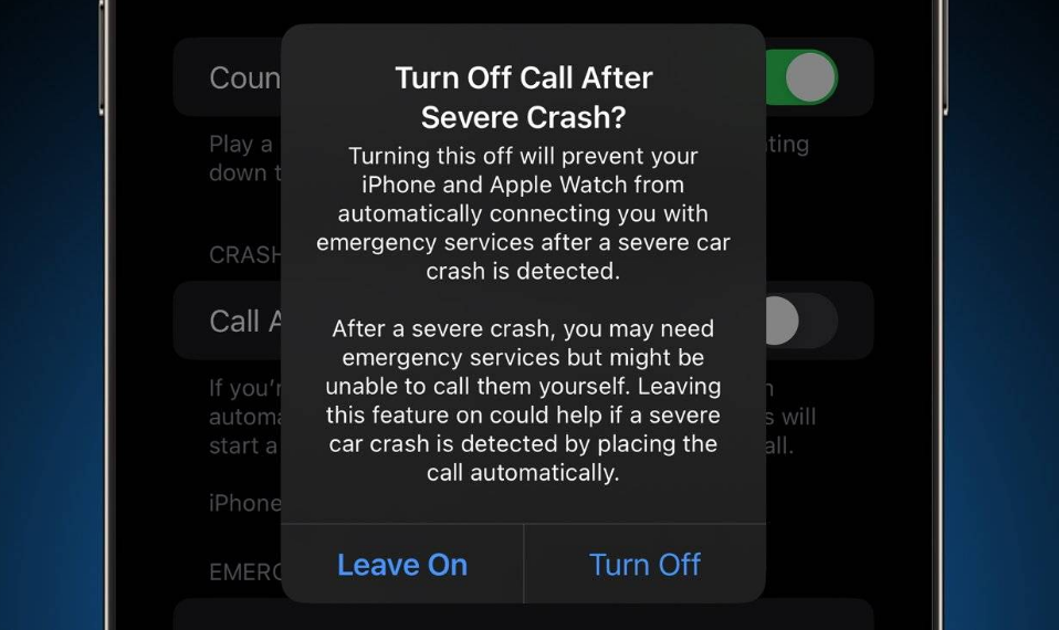 绥德苹果14维修分享 iPhone 14 和 Apple Watch 上关闭崩溃检测 